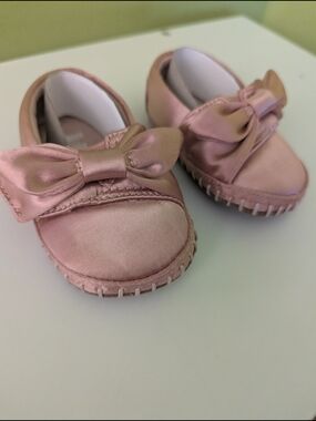 Pink Baby Bow Moccasins - Kids Shoes